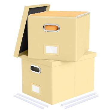 Imagem de Caixa organizadora de armazenamento de arquivos Oterri, pacote com 2 u