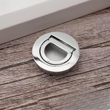 Imagem de Redondo, com anel de puxar, alça embutida, 1 peça de puxadores ocultos tatami invisível para porta de armário ferragens para gaveta de guarda-roupa de armário (B)