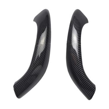 Imagem de 2/4pcs maçaneta interior do carro porta interna painel de apoio de braço puxar compatível para BMW X1 X2 F48 F49 51417417513(Carbon Fiber Pattern 2pcs)