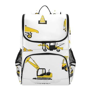 Imagem de Joisal Girls' Backpack for Kids Students Large Back to School Bags Cute Construction Vehicles Excavators Bookbags Elementary Ages 6-12 Boys Backpacks Cartoon Capacity 18L