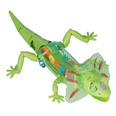 Imagem de Sanpyl Brinquedo Elétrico de Lagarto Removível Com Luz e Música, Parte Traseira Transparente para Visualização de Engrenagens, Brinquedos de Lagarto para Crianças Com Mais de 3 Anos de Idade (Verde)