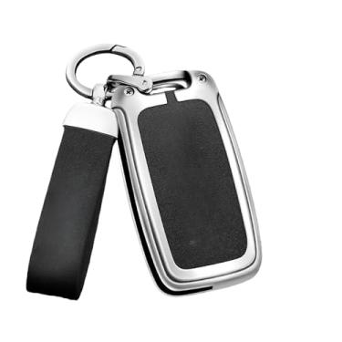 Imagem de Capa de chave de carro de liga de zinco compatível com Skoda Octavia A5 A7 Fabia Superb Kodiaq Karoq Proteção de couro Shell Fob Holder Acessórios(A-silver black)