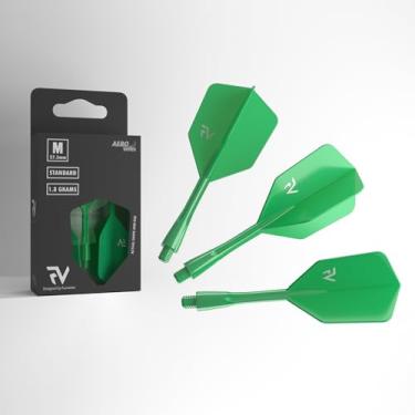 Imagem de FunVision Voos e eixos de dardo integrados Aero, formato especial, asas de dardo moldadas 2 em 1 profissionais, ângulo perfeito de 90 graus para estabilidade e alto desempenho (2BA, 3 peças, médio