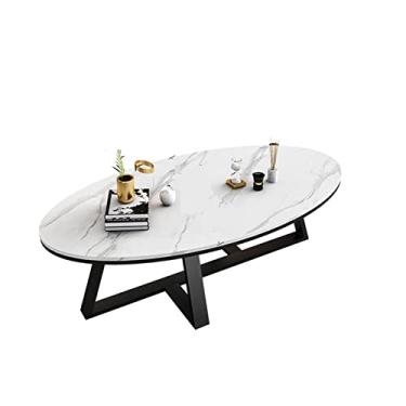 Imagem de Mesa de centro, mesa lateral dobrável de metal pequena mesa de centro sofá mesa lateral para sala de estar, quarto, varanda e mesas de centro de escritório (cor: preto)