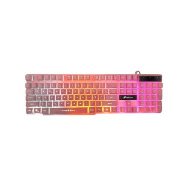 Imagem de Teclado Gamer Force-X Tc201  - Sensacao Mecanica - Abnt2  - Led 3 Cores - Rosa