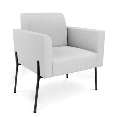 Imagem de Poltrona Pé de Ferro Preto para Consultório Marisa Linho Cinza D03 - D'Rossi