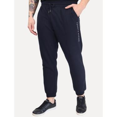 Imagem de Calça Tommy Hilfiger Masculina Moletom Track Drawstring Vertical Logo Azul Marinho-Masculino