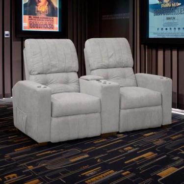 Imagem de Poltrona do Papai Dupla Reclinável Real Sala Cinema Bouclê - SOFA STOR