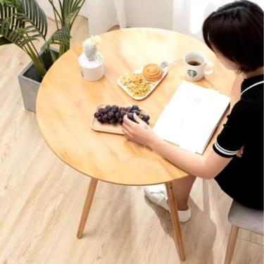 Imagem de Mesa de Jantar Eiffel  80cm Redonda Madeira MDF TX Freijó