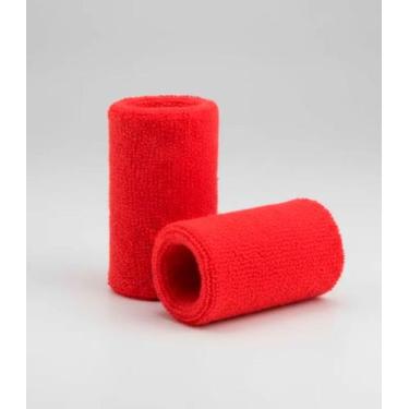 Imagem de Munhequeira Toalha 15 Cm 02 Unidades Tamanho Grande - EB, Vermelho