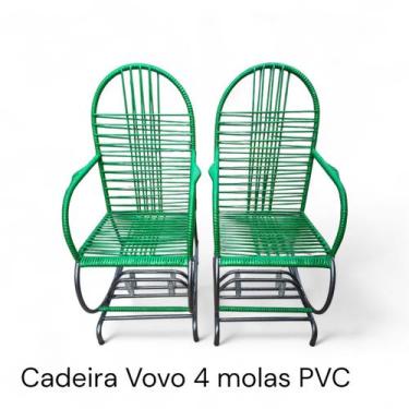 Imagem de Kit 2 unidades cadeira da vovo 4 molas pvc espaguete - LAFELI CADEIRAS