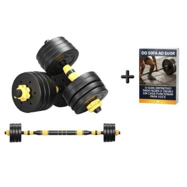 Imagem de Kit Halteres 3 em 1 Ajustável até 40kg Musculação + E-book - AHEAD HOM