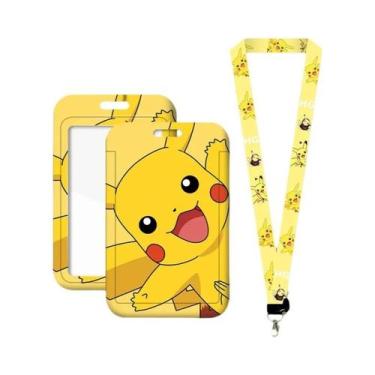 Imagem de Cordão De Pescoço Infantil Pikachu Desenho Animado Anime Porta-Cartão 