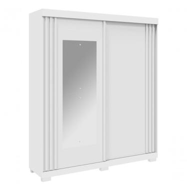 Imagem de Guarda Roupa Casal Áustria 2 Portas de Correr 3 Gavetas 100% MDF Branco Linhamobília