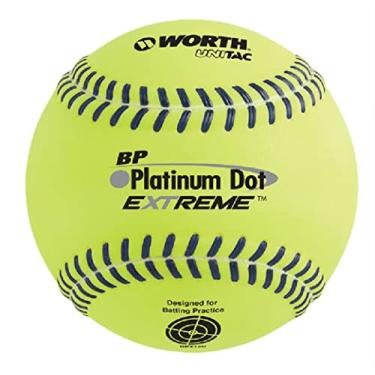 Imagem de Worth | Bolas de softball para treino de rebatidas | BP Platinum Dot Extreme | 3,5 m | Caixa com 12