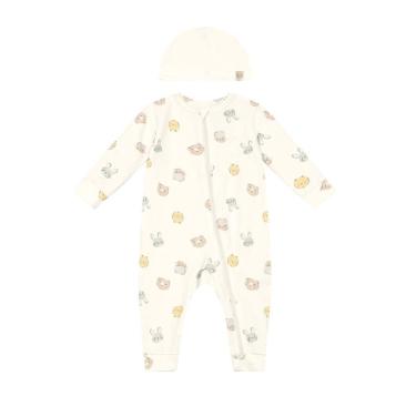 Imagem de Macacão bebê unissex em cotton com touquinha Brandili Baby
