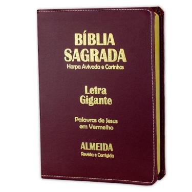 Imagem de Bíblia Sagrada Letras Confortáveis Luxo Cor Vinho Nobre 21cm Tradicion