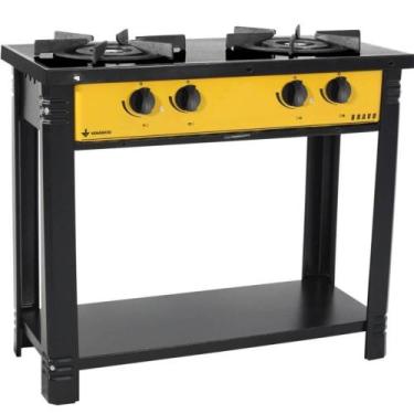 Imagem de Fogão A Gás Bravo Industrial 2 Bocas Venâncio Amarelo Esmaltado Br2bam