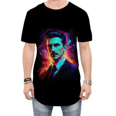 Imagem de Camiseta Longline Nikola Tesla Físico Inventor Eletrecidade 1 - Kasube