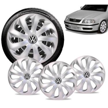 Imagem de Jogo 4 Calota Velox Aro 14 Prata Vw Gol Saveiro Fox Polo Up - Elitte