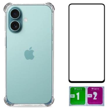 Imagem de Capa Capinha Anti Impacto Para Iphone 16 + Pelicula Vidro 3d - Mustang