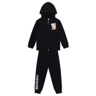 Imagem de Conjunto infantil menino em moletom de jacaré Brandili-Masculino