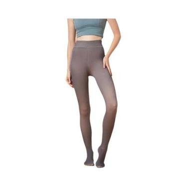 Imagem de Meia-calça Feminina De Cintura Alta Com Forro De Lã, Translúcida, Quen