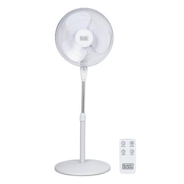 Imagem de BLACK+DECKER Ventilador de suporte de 40 cm com base de pedestal, ventilador de pedestal ajustável em altura com controle remoto e painel de controle de toque, ventilador de pé livre com oscilação de