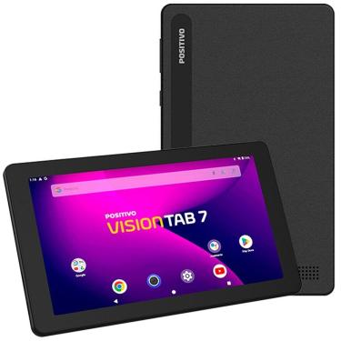 Imagem de Tablet Vision Tab 7 T30764F 7 64GB Wi-Fi Octa Core Preto Positivo com Android 14 Go e Tela IPS
