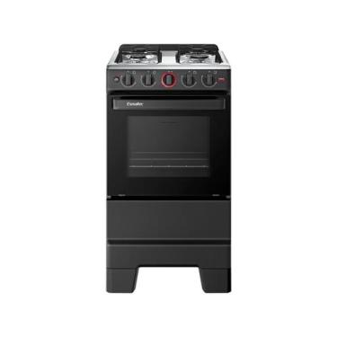 Imagem de Fogão 4 Bocas Esmaltec Ideal Super 50L Bivolt Preto Inox Acendimento A