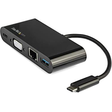 Imagem de StarTech. Com adaptador multiportas USB C - Mini USB-C Dock com monitor único VGA 1080p vídeo - 60 W de entrega de energia - USB 3.1 Geração 1 Tipo-A 5Gbps, Gigabit Ethernet - Estação de ancoragem (DKT30CVAGPD)