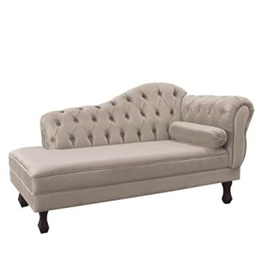 Imagem de Recamier Sofá Divã Com Pés Retro 180X80 - Elã (Suede Bege)