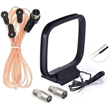 Imagem de Bingfu Antena FM Antena dipolo FM 75 Ohm Antena de rádio FM interna Antena de loop AM para Pioneer Onkyo Yamaha Marantz Indoor Bluetooth Home Stereo Receptor AV Áudio Vídeo Home Theater Receptor Sintonizador Receptor