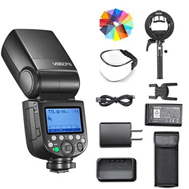 Imagem de Godox V860III-S Flash para flash de câmera Sony Speedlite com suporte de suporte Godox S2 7,2 V/2600 mAh Bateria de íon de lítio, HSS 1/8000 Luz de modelagem LED de 10 níveis para câmeras Sony (V860II