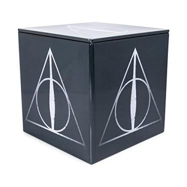 Imagem de Harry Potter Caixa de armazenamento de lata de 10 cm com tampa | Recipiente de cesta, organizador de armário de cubo de cubo, acessórios para sala de jogos para decoração de casa | Presentes e colecionáveis do Mundo Mágico