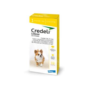 Imagem de Antipulgas e carrapatos para cães de 1,3kg a 2,5kg 56,25mg Credeli™ - 1 comprimido Elanco