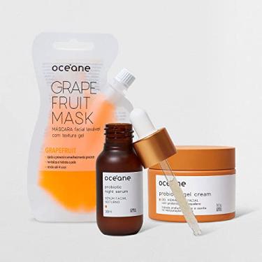 Imagem de Océane, Kit Sérum Noturno + Gel Hidratante Facial com Probióticos + Máscara Facial (3 Produtos)
