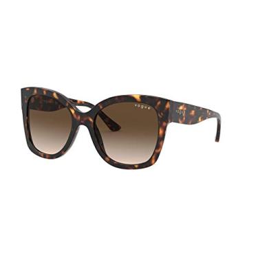 Imagem de Vogue Eyewear Óculos de sol feminino Vo5338s Butterfly, Havana escura, 54 mm