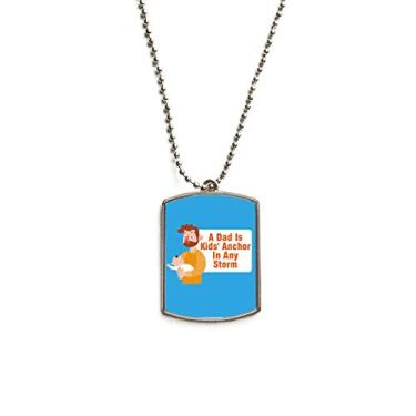 Imagem de DIYthinker Colar com pingente de identificação de cachorro em aço inoxidável Father Loves Great Harbor