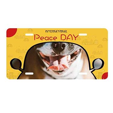 Imagem de DIYthinker Bulldog Placa de carro com imagem assustadora de animais de estimação para decoração de carro Dia da Paz