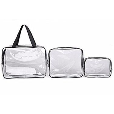 Imagem de 3pcs Clear Portable Makeup Cosmetic Toiletry Travel Bath Wash Storage Bag Transparent Waterproof Pouch Organiser Make Up Bag