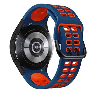 Imagem de DFAMIN Pulseira de silicone oficial de 20mm para Samsung Galaxy Watch4 Classic 46 42mm/44 40mm Smartwatch Ridge Sport Bracelet Watch Band Correa (Cor: Cor T, Tamanho: Watch4 46mm)
