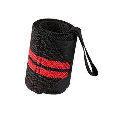 Imagem de Amagogo Pulseiras de pulso para levantamento de peso, alças elásticas leves para suporte de pulso, alças de pulso para, de fitness, powerlifting, Vermelho