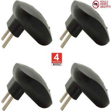 Imagem de Repelente Eletrônico RepelMaX preto, Bivolt, Inaudível, Econômico, Leve 4 Unidades