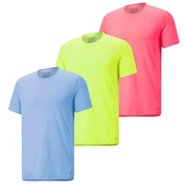 Imagem de Kit 3 Camisetas Novastreet Dry Fit Proteção UV 50+ - Premium (G, Rosa, Azul, Amarelo)