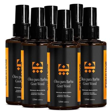 Imagem de Kit 6 óleo Hidratante Para Barba Goot Wood Embaixador 120ml