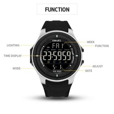 Imagem de Relógio militar led digital eletrônico homens relógios casuais Relogio Masculino Top Luxury Sports Watches Men's Clock Gift Relógios Digitais (Preto)