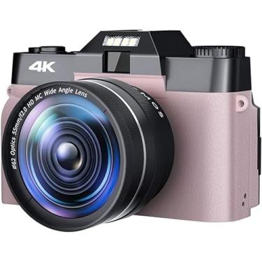 Imagem de Câmera fotográfica digital de 48MP para fotografia 3 "Flip Screen Selfile Filmadora 16X Zoom 4K Streaming Câmera de vídeo lticolor, com amplo cartão TF 03,16G