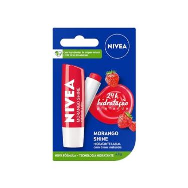 Imagem de NIVEA Hidratante Labial Morango Shine 4,8g - Cuidado intensivo para seus lábios, hidratação prolongada, delicioso aroma de morango, pigmentos brilhantes e cor delicada