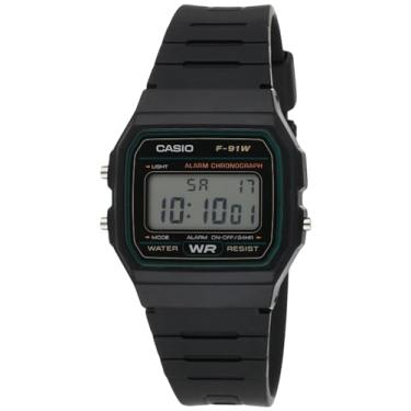 Imagem de Casio F-91W-3DG - Relógio preto, preto/branco, pulseira